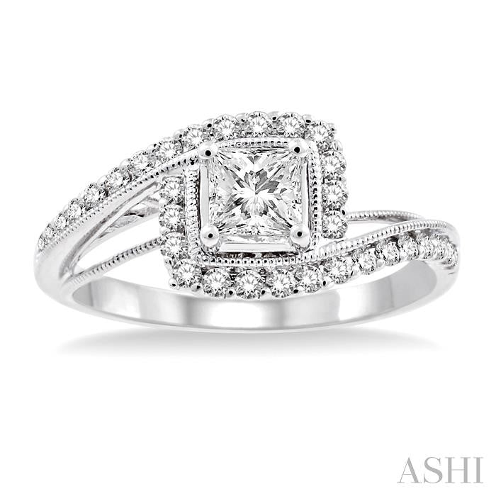 1/3 Ctw Diamond Semi-Mount Engagement Ring in 14K White Gold