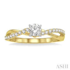 1/5 Ctw Diamond Semi-Mount Engagement Ring in 14K Yellow and White Gold