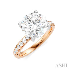 1/3 Ctw Circular Shape Round Cut Diamond Semi-Mount Engagement Ring in 14K Rose and White Gold