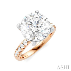 1/3 Ctw Circular Shape Round Cut Diamond Semi-Mount Engagement Ring in 14K Rose and White Gold