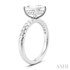 1/3 Ctw Princess Shape Round Cut Diamond Semi-Mount Engagement Ring in 14K White Gold