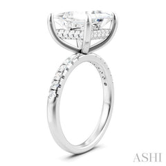 1/3 Ctw Princess Shape Round Cut Diamond Semi-Mount Engagement Ring in 14K White Gold