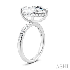1/3 Ctw Pear Shape Round Cut Diamond Semi-Mount Engagement Ring in 14K White Gold