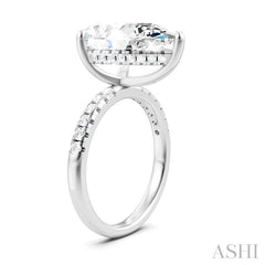 1/3 Ctw Pear Shape Round Cut Diamond Semi-Mount Engagement Ring in 14K White Gold