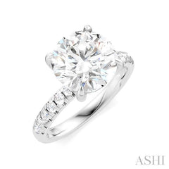 1/3 Ctw Circular Shape Round Cut Diamond Semi-Mount Engagement Ring in 14K White Gold
