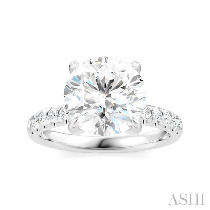 1/3 Ctw Circular Shape Round Cut Diamond Semi-Mount Engagement Ring in 14K White Gold
