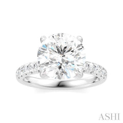 1/3 Ctw Circular Shape Round Cut Diamond Semi-Mount Engagement Ring in 14K White Gold
