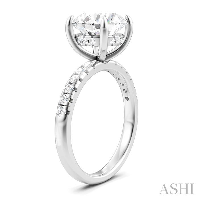 1/3 Ctw Circular Shape Round Cut Diamond Semi-Mount Engagement Ring in 14K White Gold