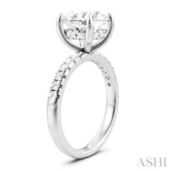 1/3 Ctw Circular Shape Round Cut Diamond Semi-Mount Engagement Ring in 14K White Gold
