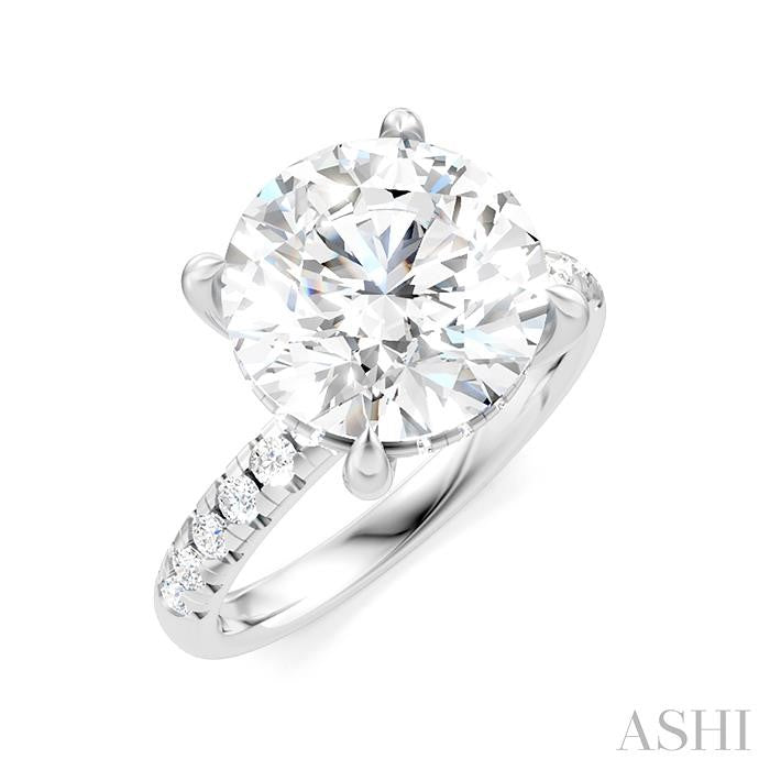 1/3 Ctw Circular Shape Round Cut Diamond Semi-Mount Engagement Ring in 14K White Gold