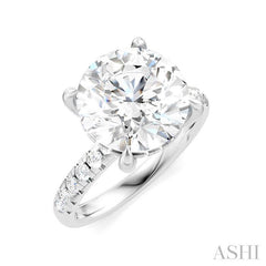 1/3 Ctw Circular Shape Round Cut Diamond Semi-Mount Engagement Ring in 14K White Gold