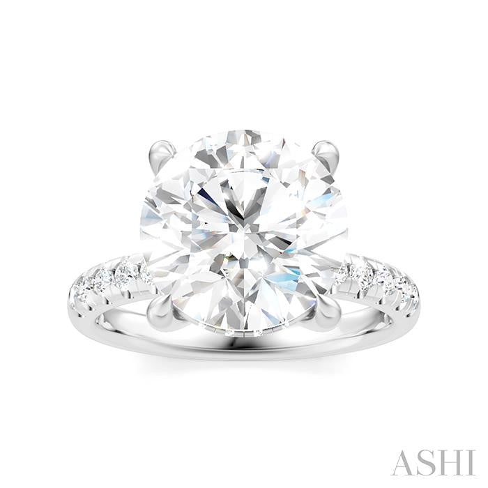 1/3 Ctw Circular Shape Round Cut Diamond Semi-Mount Engagement Ring in 14K White Gold
