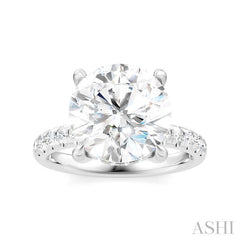 1/3 Ctw Circular Shape Round Cut Diamond Semi-Mount Engagement Ring in 14K White Gold