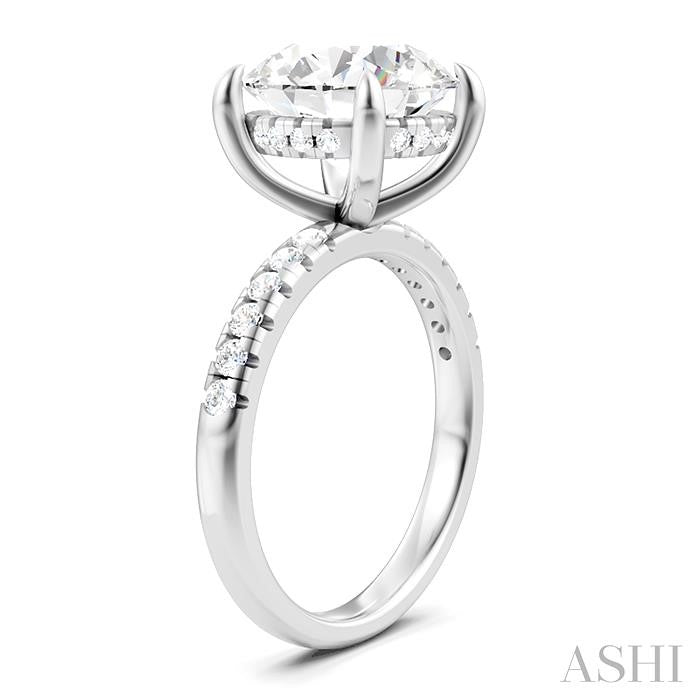 1/3 Ctw Circular Shape Round Cut Diamond Semi-Mount Engagement Ring in 14K White Gold