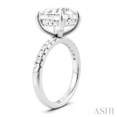 1/3 Ctw Circular Shape Round Cut Diamond Semi-Mount Engagement Ring in 14K White Gold