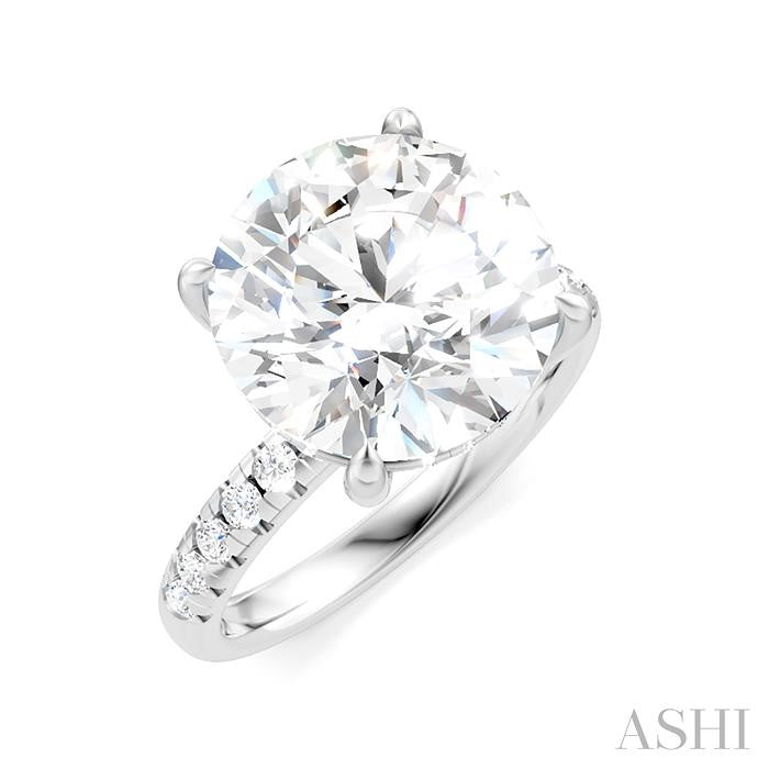 1/3 Ctw Circular Shape Round Cut Diamond Semi-Mount Engagement Ring in 14K White Gold