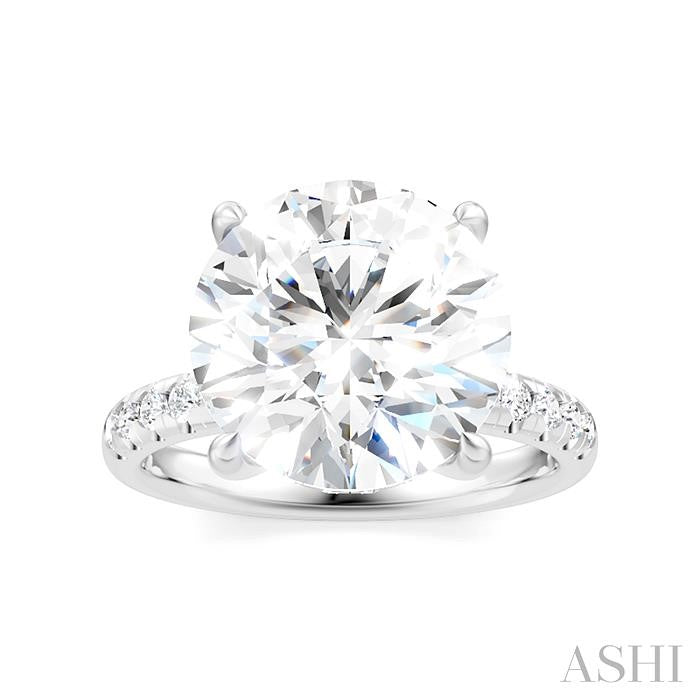 1/3 Ctw Circular Shape Round Cut Diamond Semi-Mount Engagement Ring in 14K White Gold