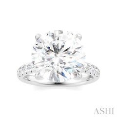 1/3 Ctw Circular Shape Round Cut Diamond Semi-Mount Engagement Ring in 14K White Gold