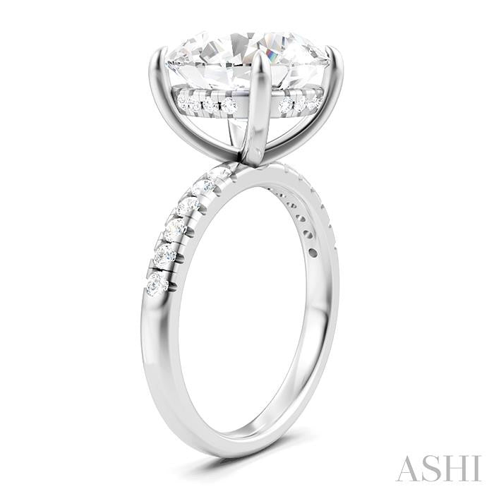 1/3 Ctw Circular Shape Round Cut Diamond Semi-Mount Engagement Ring in 14K White Gold
