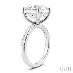 1/3 Ctw Circular Shape Round Cut Diamond Semi-Mount Engagement Ring in 14K White Gold