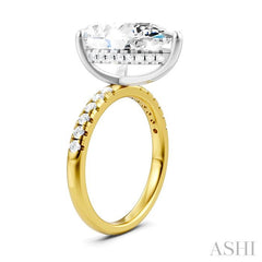 1/3 Ctw Pear Shape Round Cut Diamond Semi-Mount Engagement Ring in 14K Yellow and White Gold