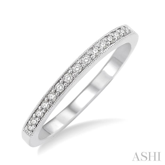 1/6 Ctw Round Cut Diamond Wedding Band in 14K White Gold