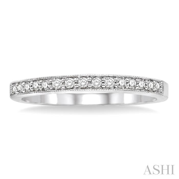 1/6 Ctw Round Cut Diamond Wedding Band in 14K White Gold