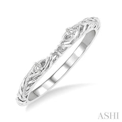 1/50 Ctw Round Cut Diamond Wedding Band in 14K White Gold