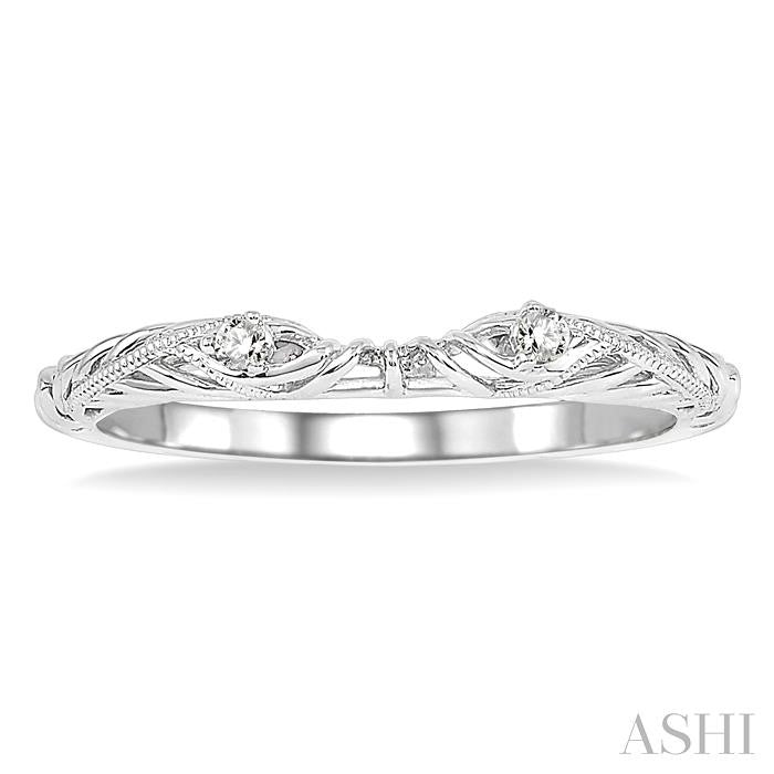 1/50 Ctw Round Cut Diamond Wedding Band in 14K White Gold