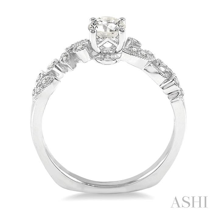 1/6 Ctw Diamond Semi-Mount Engagement Ring in 14K White Gold