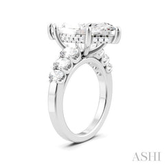1 1/4 Ctw Marquise Shape Oval and Round Cut Diamond Semi-Mount Engagement Ring in 14K White Gold