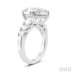 1 1/4 Ctw Pear Shape Oval and Round Cut Diamond Semi-Mount Engagement Ring in 14K White Gold