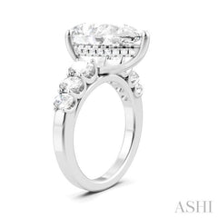 1 1/4 Ctw Pear Shape Oval and Round Cut Diamond Semi-Mount Engagement Ring in 14K White Gold