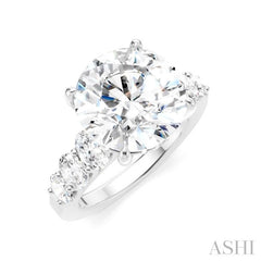 1 1/4 Ctw Round Shape Oval and Round Cut Diamond Semi-Mount Engagement Ring in 14K White Gold