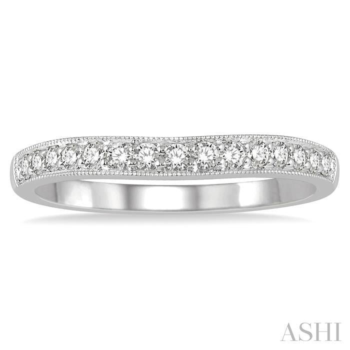 1/4 Ctw Round Cut Diamond Wedding Band in 14K White Gold