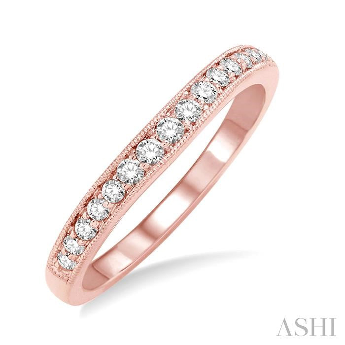 1/4 Ctw Round Cut Diamond Wedding Band in 14K Rose Gold