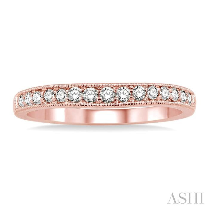 1/4 Ctw Round Cut Diamond Wedding Band in 14K Rose Gold