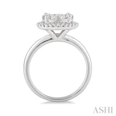 1/2 Ctw Lovebright Round Cut Diamond Engagement Ring in 14K White Gold