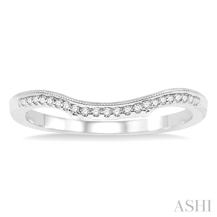 1/10 Ctw Round Cut Diamond Wedding Band in 14K White Gold
