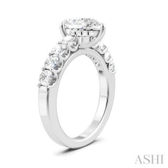 7/8 Ctw Pear Shape Round Cut Diamond Semi-Mount Engagement Ring in 14K White Gold