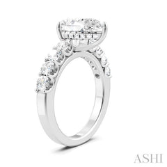 7/8 Ctw Pear Shape Round Cut Diamond Semi-Mount Engagement Ring in 14K White Gold