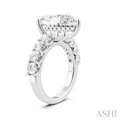 1 1/3 Ctw Pear Shape Round Cut Diamond Semi-Mount Engagement Ring in 14K White Gold