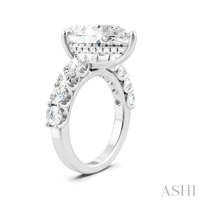 1 1/3 Ctw Pear Shape Round Cut Diamond Semi-Mount Engagement Ring in 14K White Gold