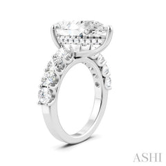 1 1/3 Ctw Pear Shape Round Cut Diamond Semi-Mount Engagement Ring in 14K White Gold