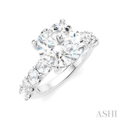1 1/3 Ctw Round Shape Round Cut Diamond Semi-Mount Engagement Ring in 14K White Gold
