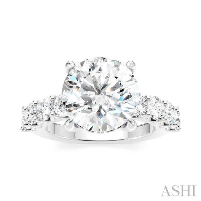 1 1/3 Ctw Round Shape Round Cut Diamond Semi-Mount Engagement Ring in 14K White Gold
