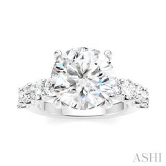 1 1/3 Ctw Round Shape Round Cut Diamond Semi-Mount Engagement Ring in 14K White Gold