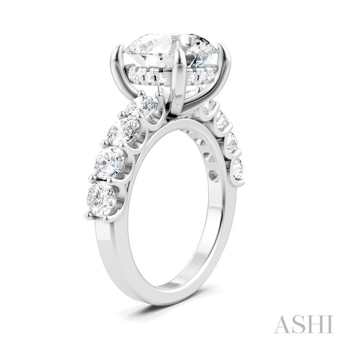 1 1/3 Ctw Round Shape Round Cut Diamond Semi-Mount Engagement Ring in 14K White Gold