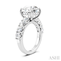 1 1/3 Ctw Round Shape Round Cut Diamond Semi-Mount Engagement Ring in 14K White Gold