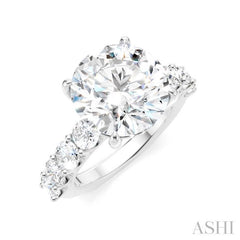 1 1/3 Ctw Round Shape Round Cut Diamond Semi-Mount Engagement Ring in 14K White Gold